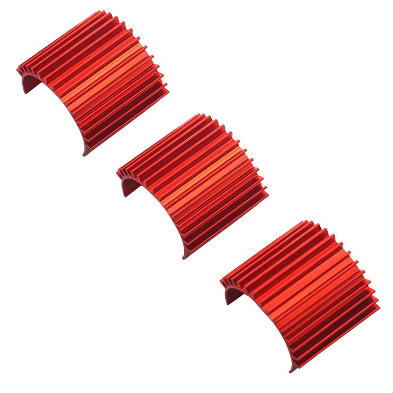 Vgoohobby 3Pack Vgoohobby Aluminum 370 380 Brushless Brushed Electric Motor Heat Sink Heatsink Cooling Compatible with 1/16 1/18 HSP HPI Wltoys Himoto Redcat Traxxas 1/16 RC Car Boat Truck (Red) - Image 2